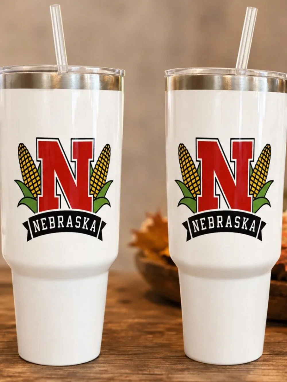 XL N Nebraska Tumbler with handle